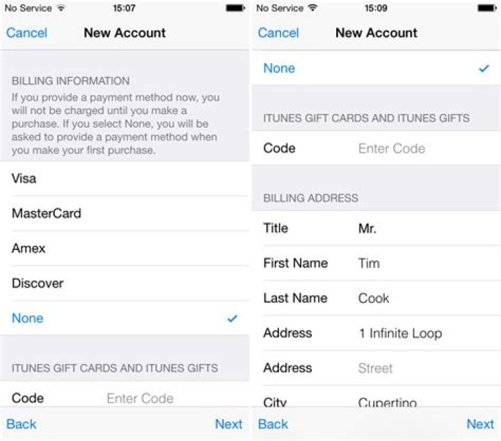 Can I create iTunes account without credit card?