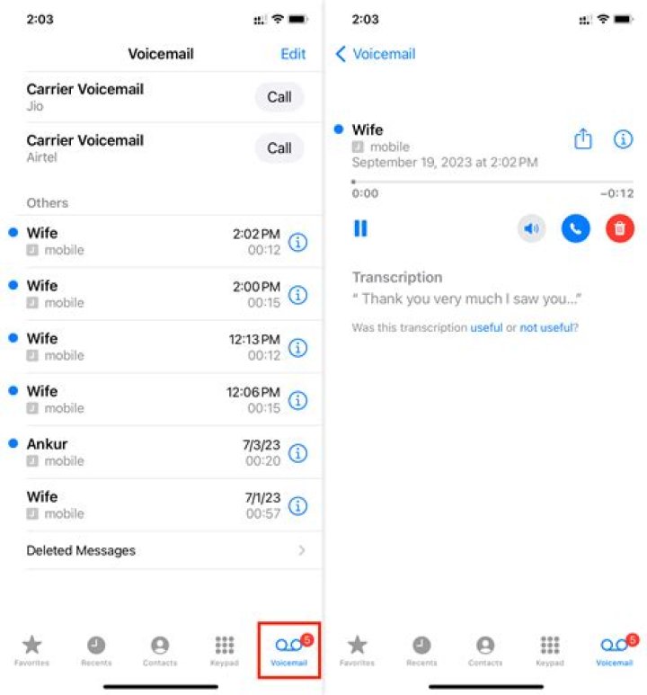 Can you send a voicemail to someone Iphone?