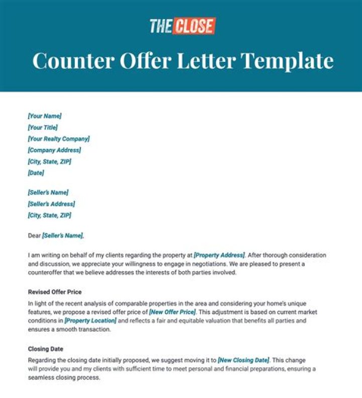 Does a counteroffer reject the original purchase offer?