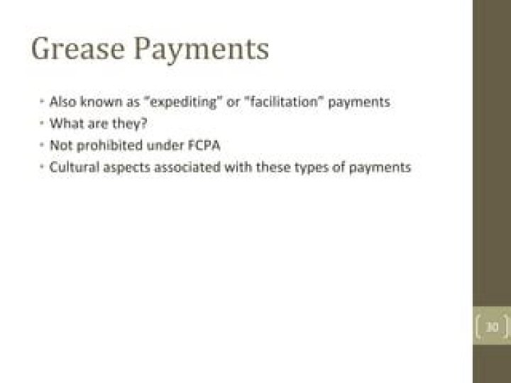 Does FCPA allow grease payments?