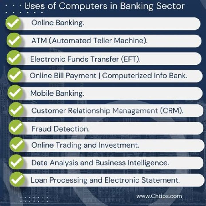 How are computers used in banking and finance?