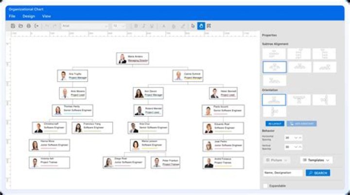 How do I complete an organizational chart?