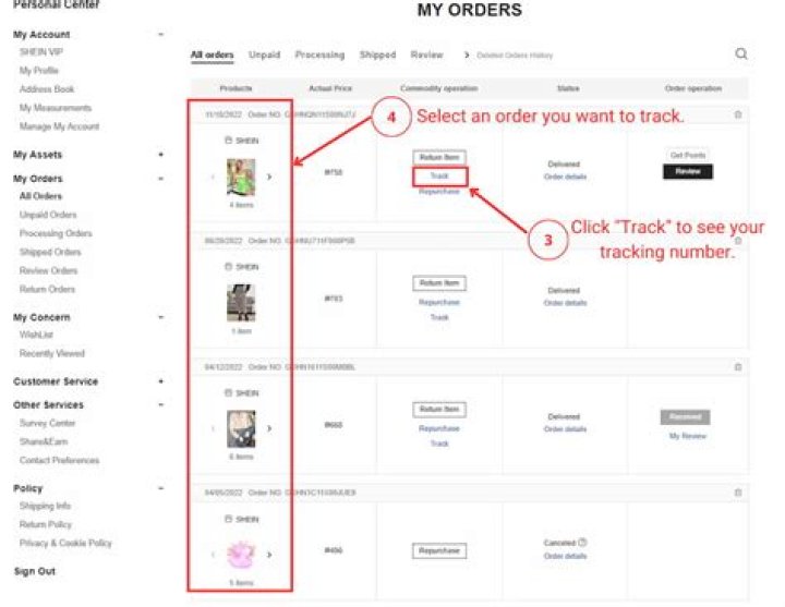 How do I track my order from Aeropostale?