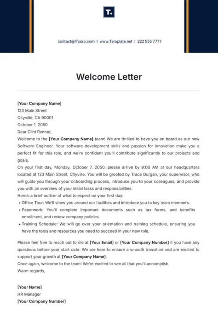 How do I write a business welcome letter?