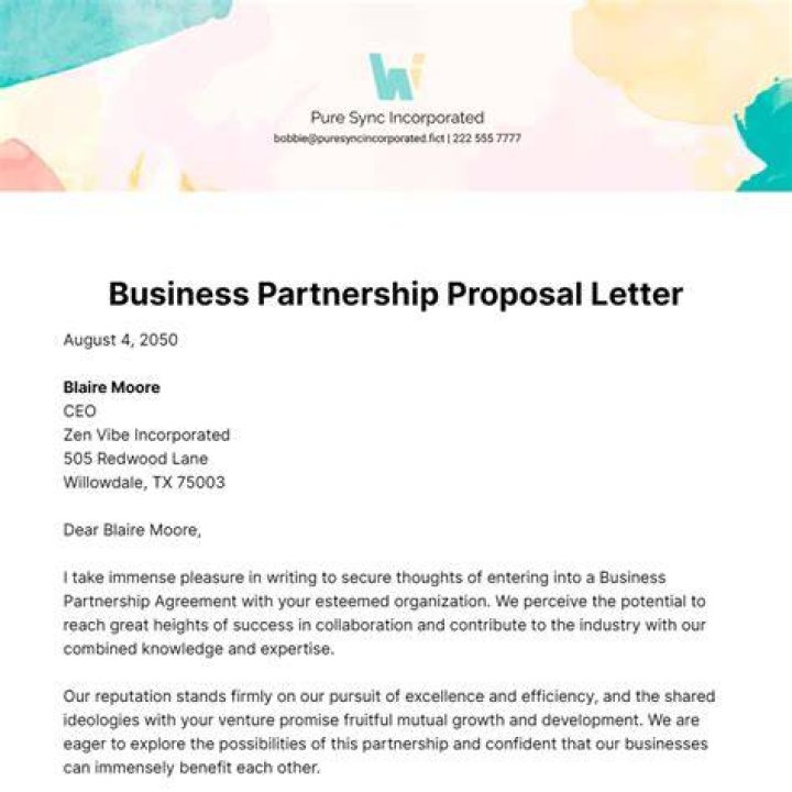 How do you ask for a business partnership letter?