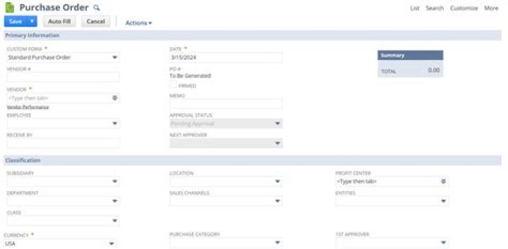 How do you create a purchase order?
