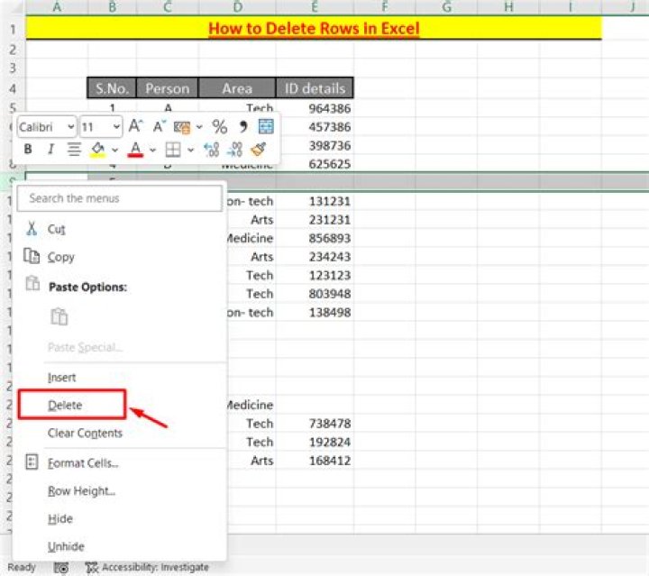 How do you delete an Excel spreadsheet in Word?