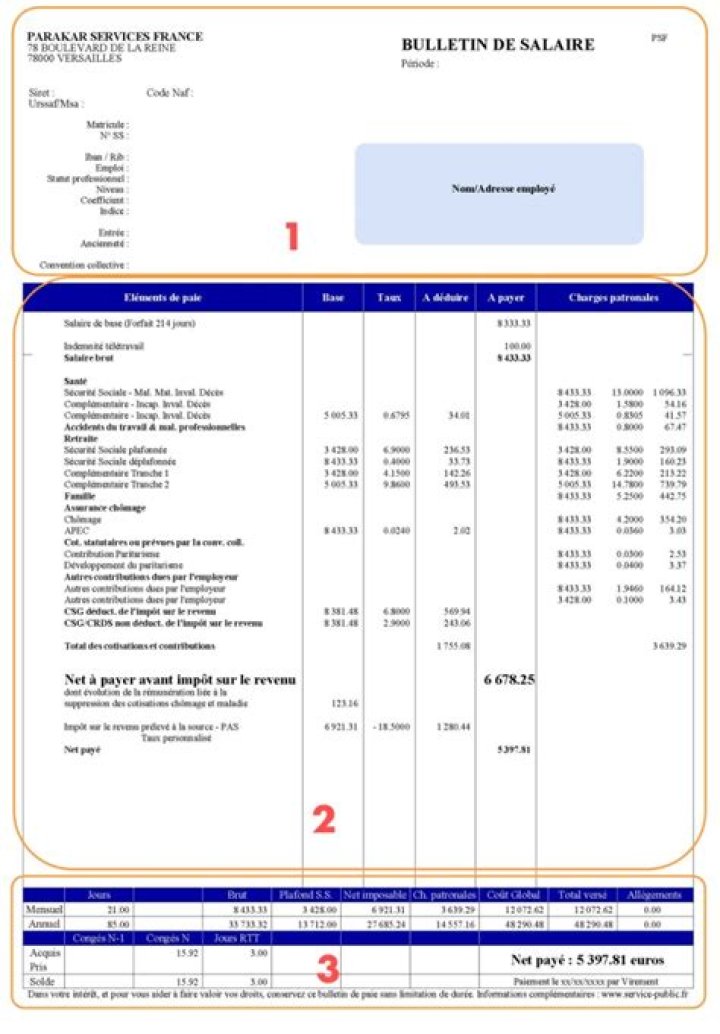 How do you read a French payslip?
