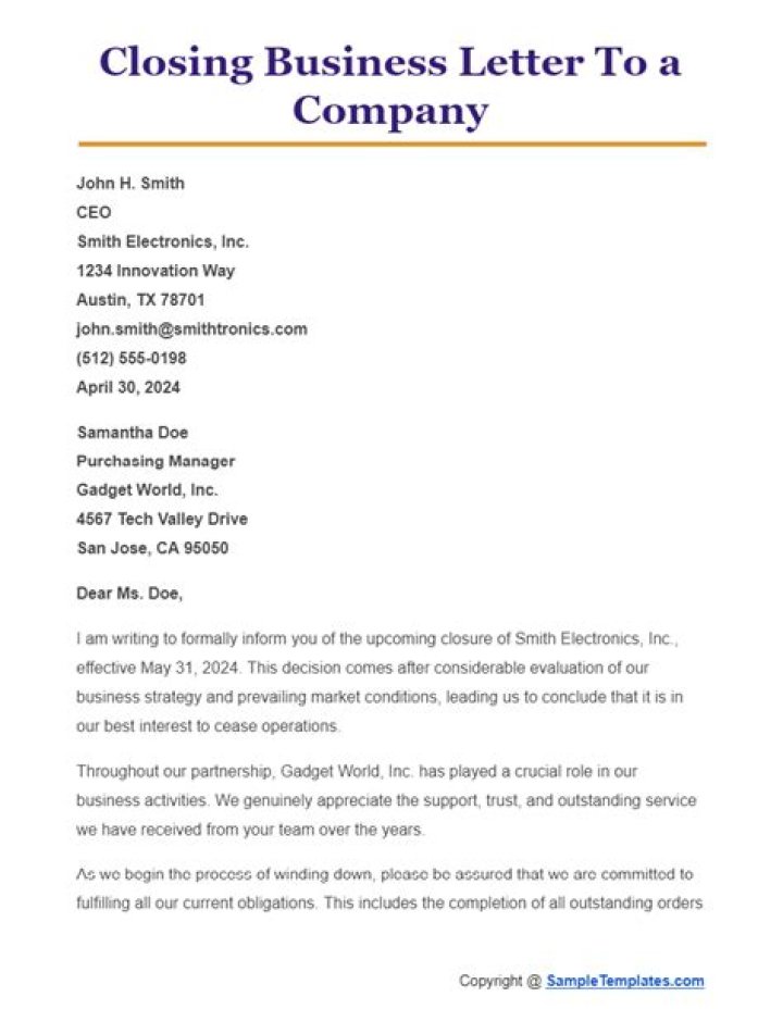 How do you say a business is closing?
