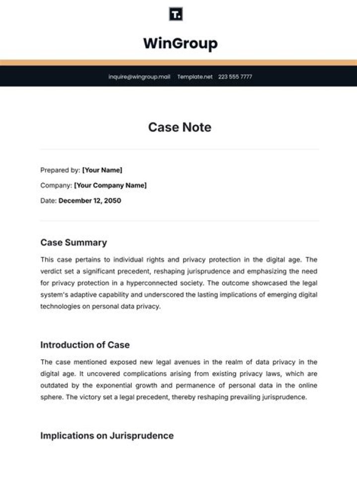 How do you write a case study note?
