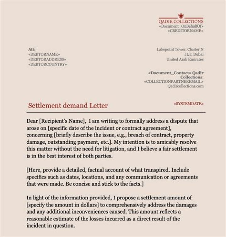 How do you write a settlement letter?
