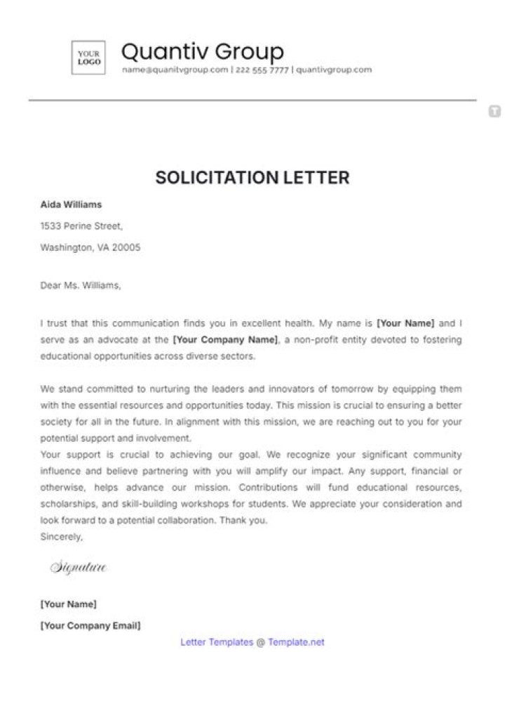 How do you write a solicited letter?