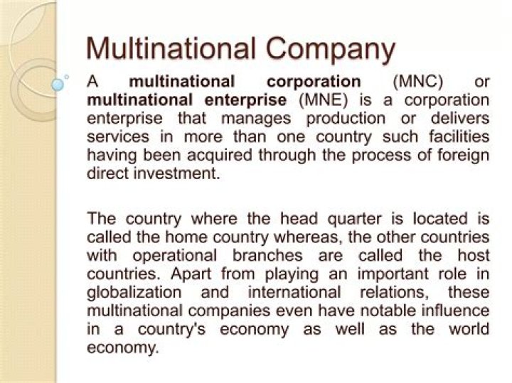 How is a multinational corporation managed?
