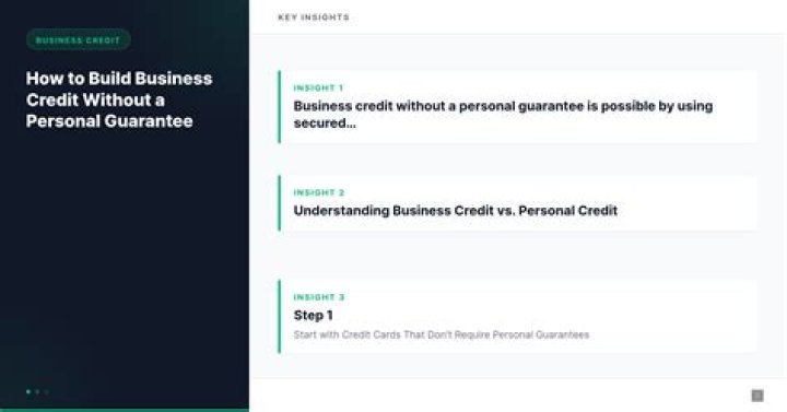 How long does it take to build business credit without personal guarantee?