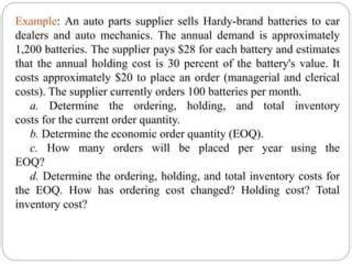 How many orders will be placed per year using the EOQ?