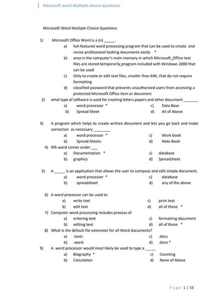 How to answer multiple choice questions on financial statements?