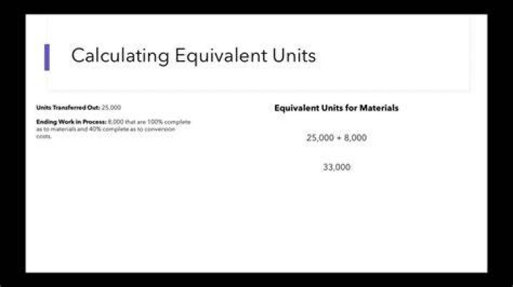 How to calculate equivalent units for conversion?