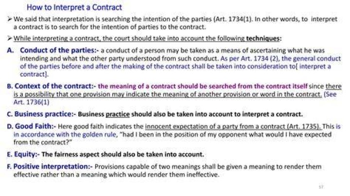 How will a court interpret a contract?
