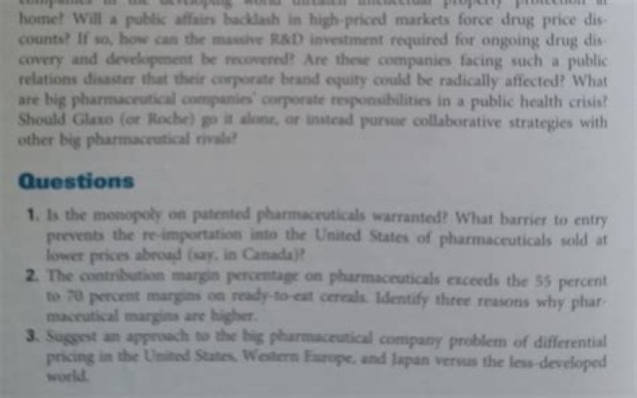 Is the monopoly on patented pharmaceuticals warranted?