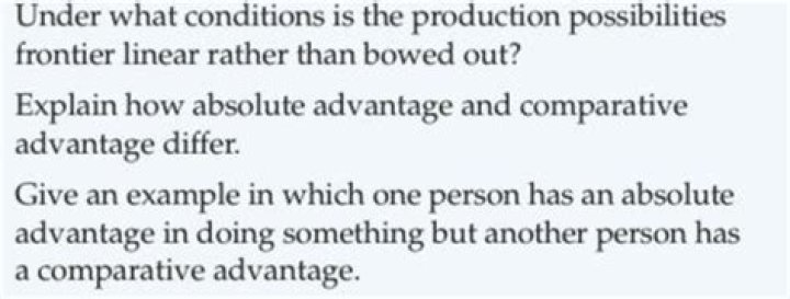 Under what conditions is the production possibilities?