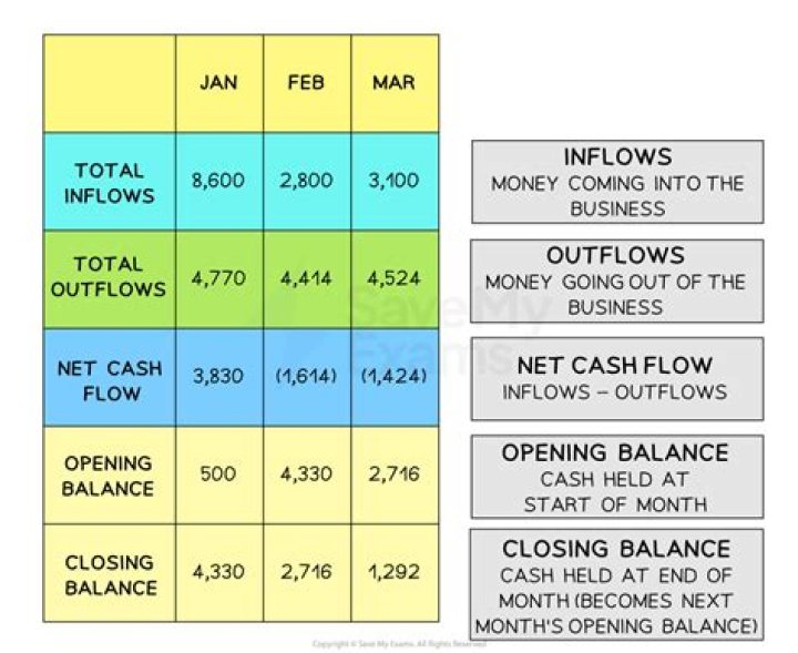 What are 3 cash outflows?