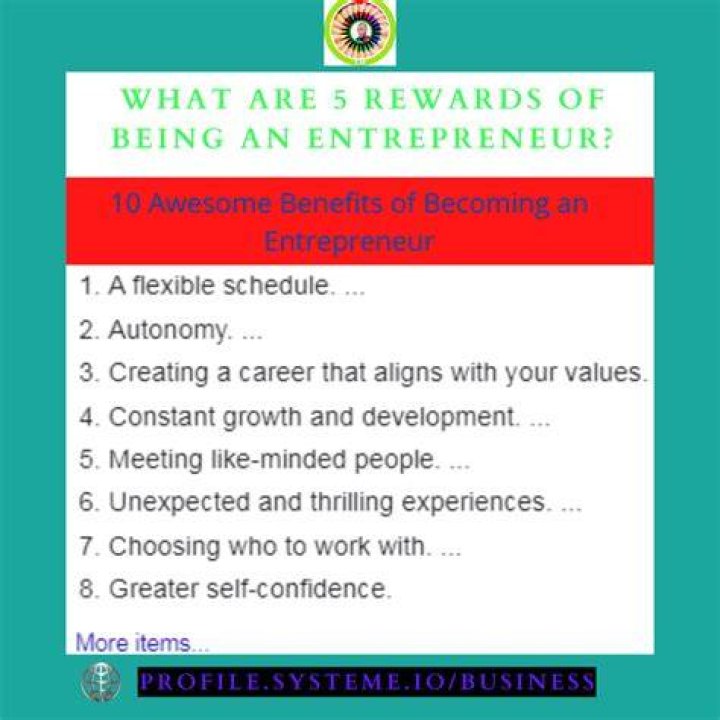 What are 5 rewards of being an entrepreneur?
