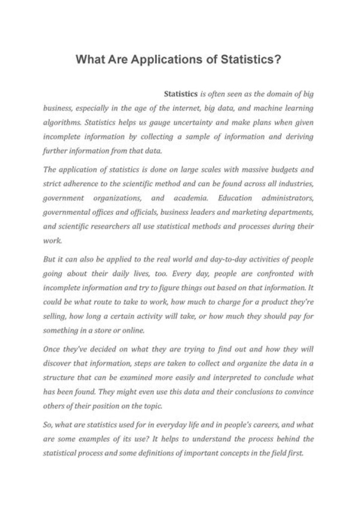 What are applications of statistics?