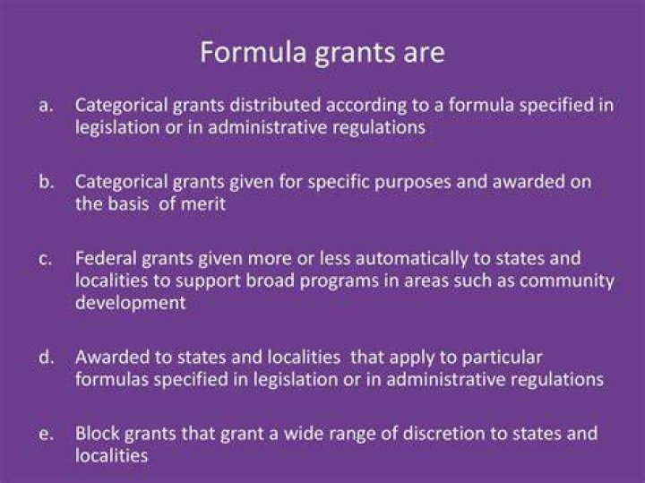 What are categorical formula grants?