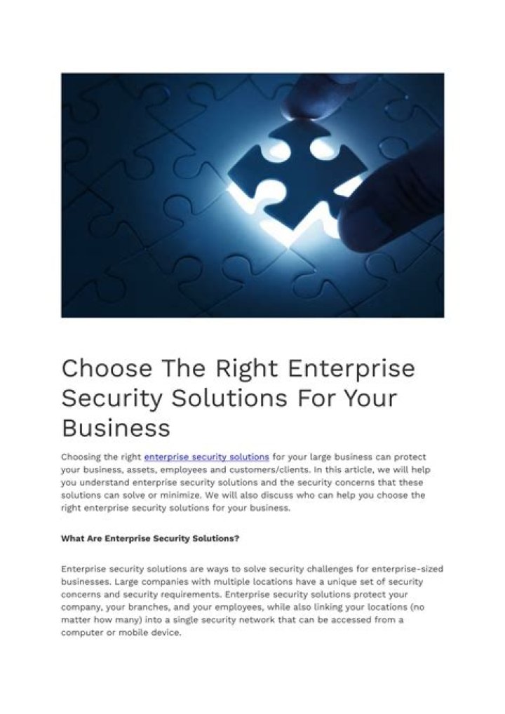 What are enterprise security solutions?