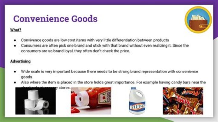What are examples of convenience products?