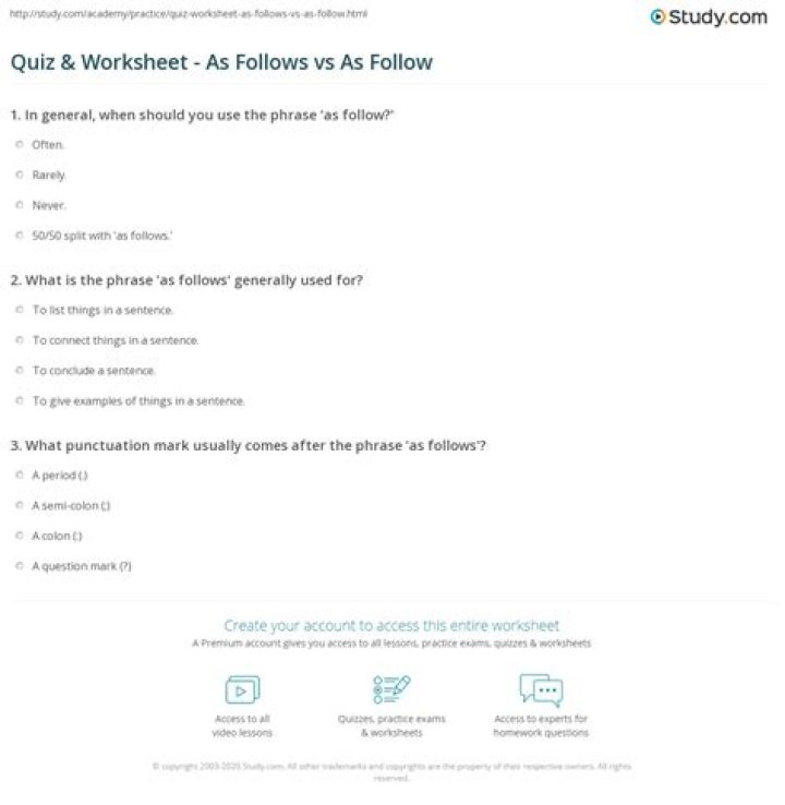 What are some questions as follows or some questions follow?