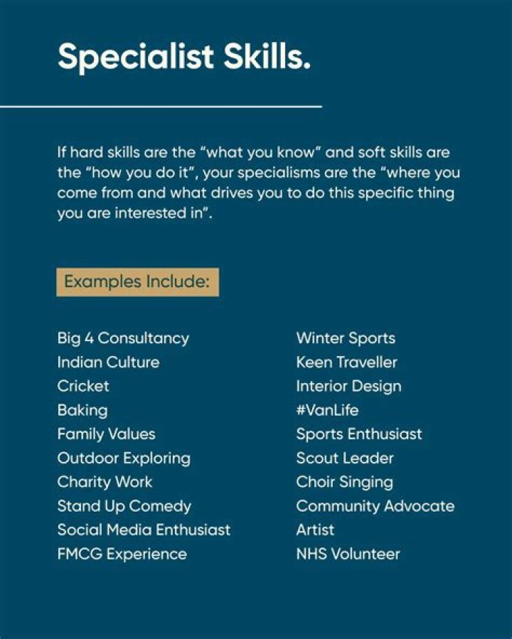 What are specialist skills?
