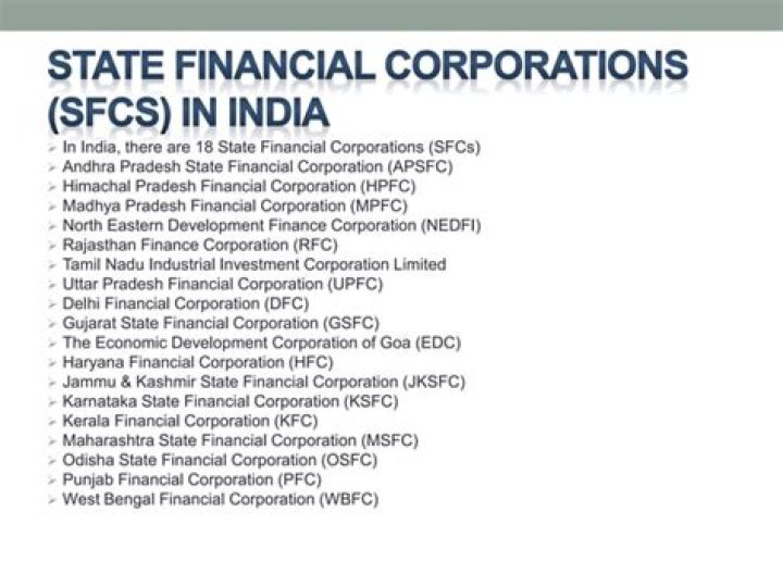 What are state financial corporations?