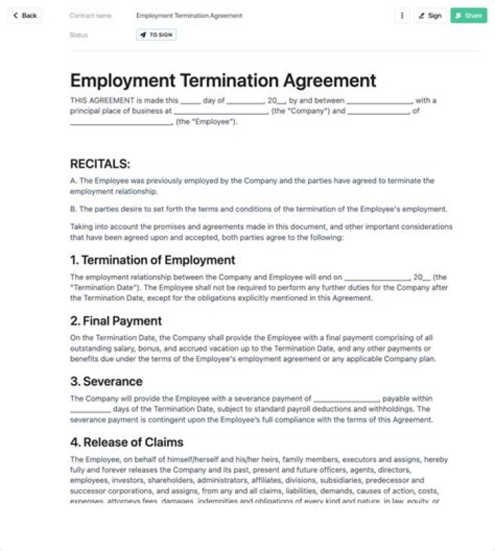 What are terms of termination?