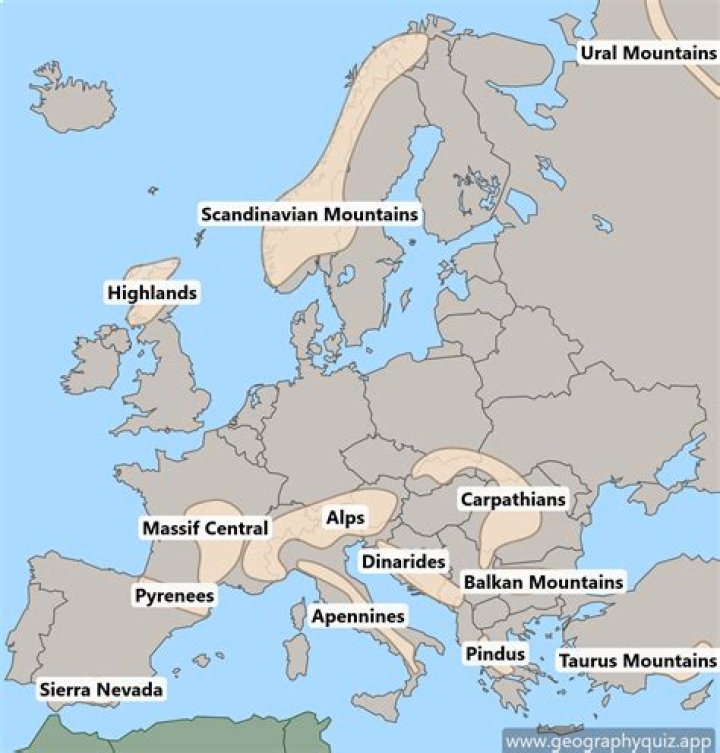 What are the 3 main mountain ranges in Southern Europe?