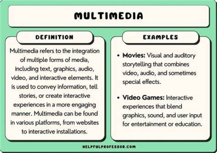 What are the 5 examples of multimedia?