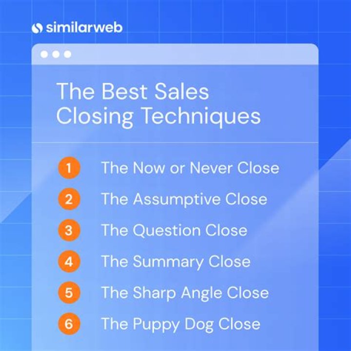 What are the 5 techniques in the closing process?