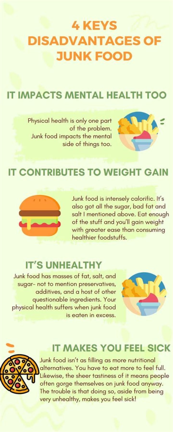 What are the advantages of eating junk food?