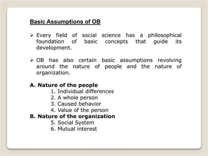 What are the basic assumptions of human behavior?
