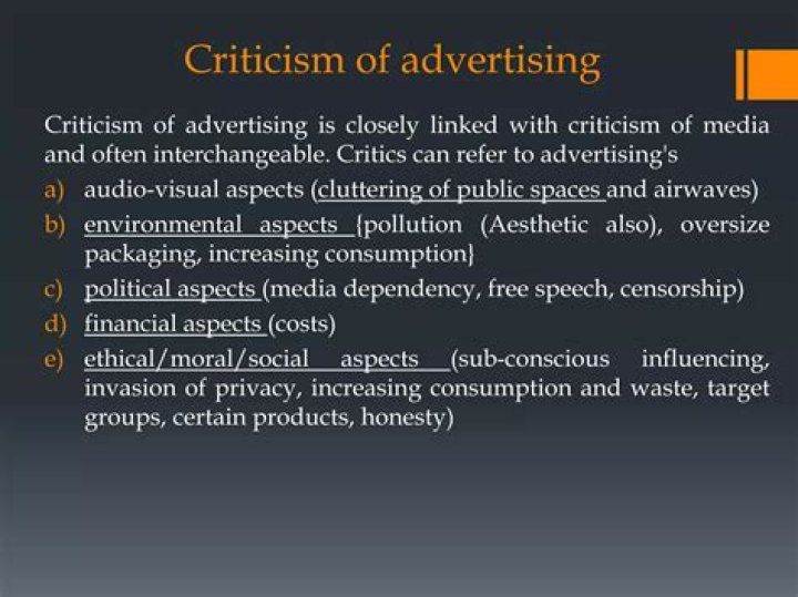 What are the criticisms of advertising?