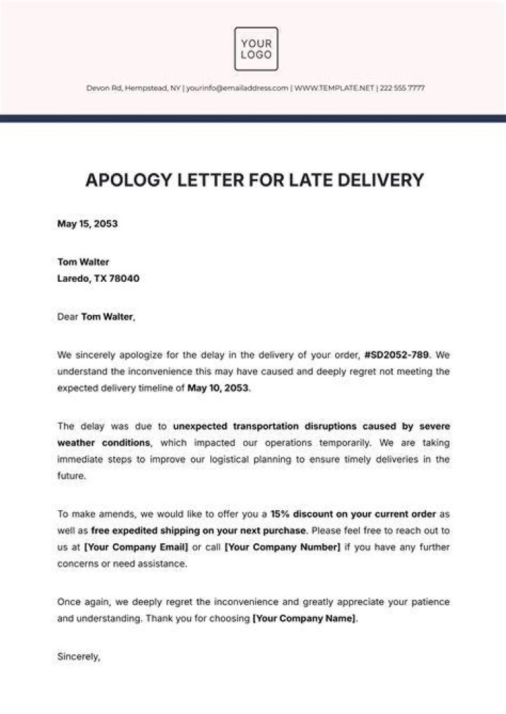 What are the possible causes of a delayed delivery?