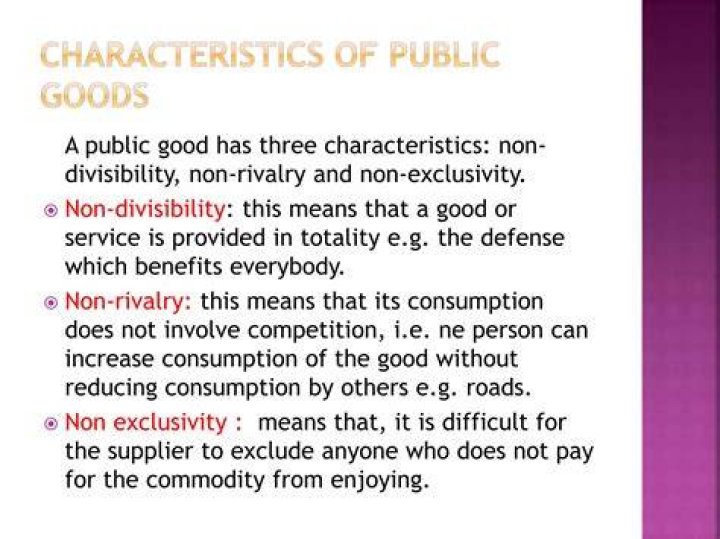 What are the two characteristics of public goods quizlet?