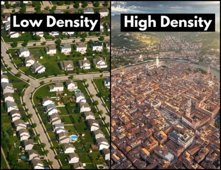 What differences do you notice between low density and high density development?
