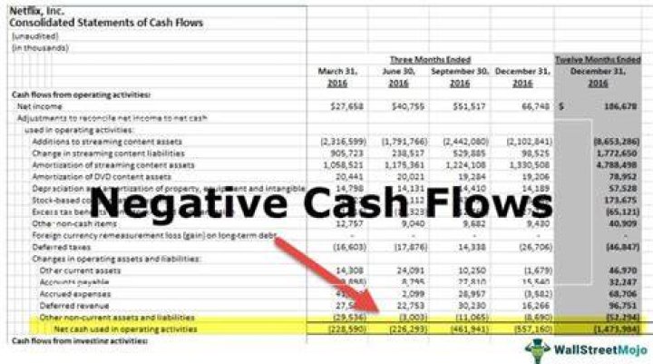 What does a negative cash balance mean?