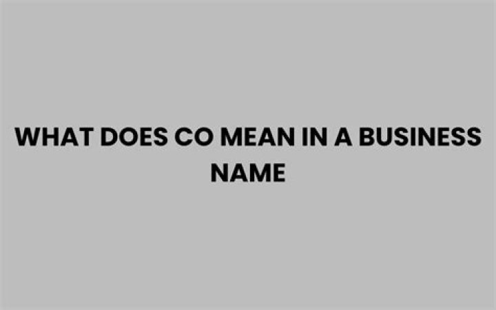 What does co mean on a business name?