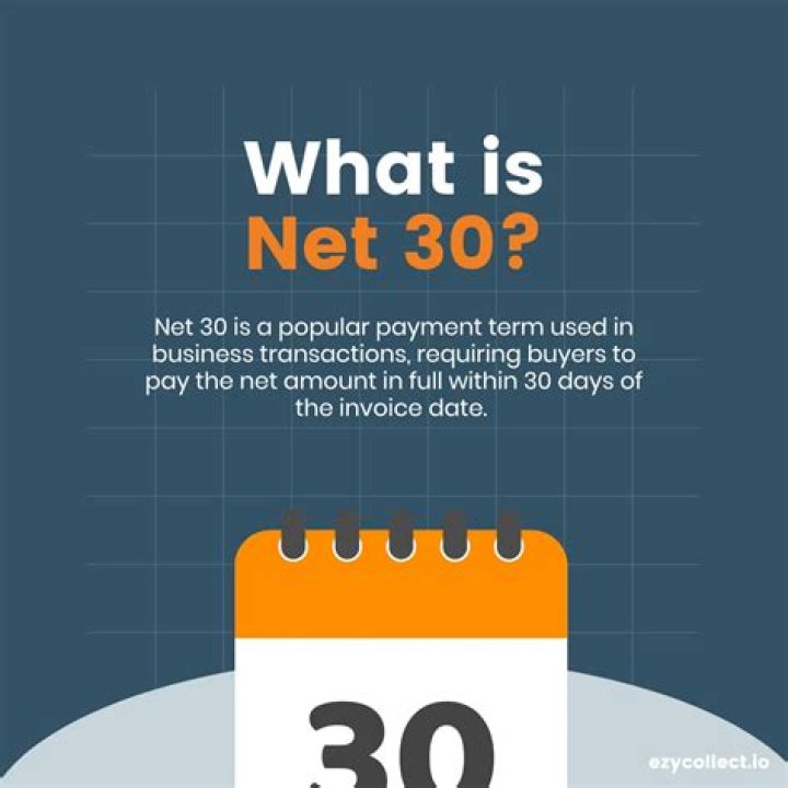 What does net 30 mean on a quote?