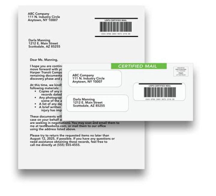 What happens if certified mail is not delivered?