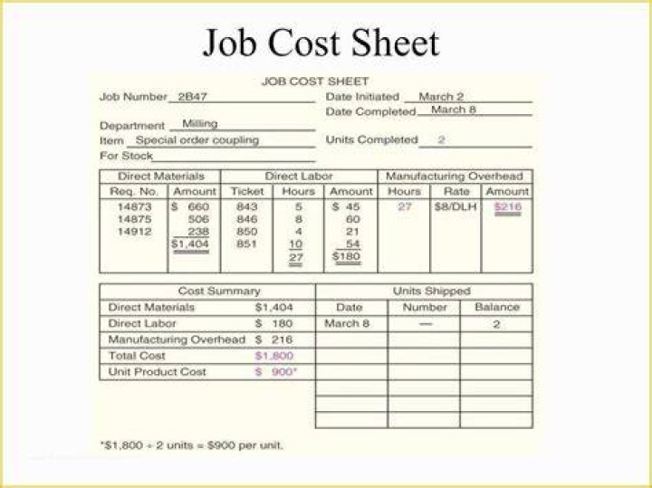 What is a job cost sheet?