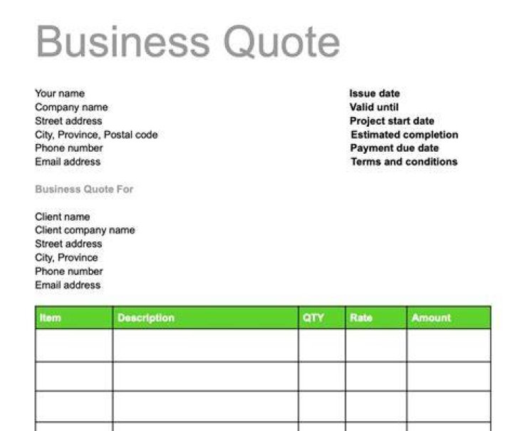 What is a quote for business?