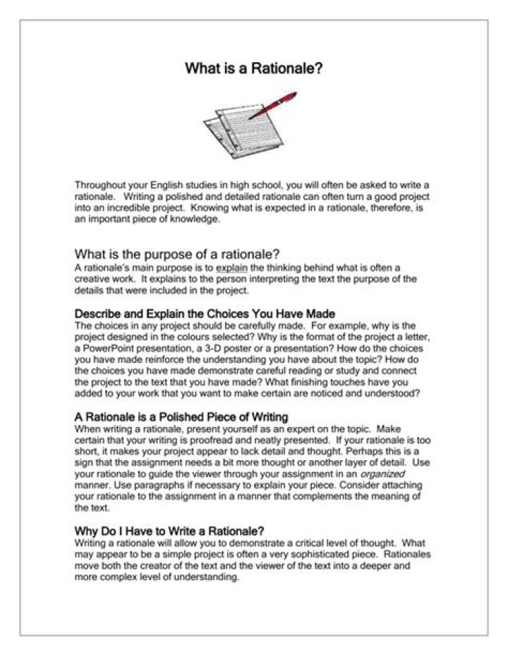 What is a rationale example?
